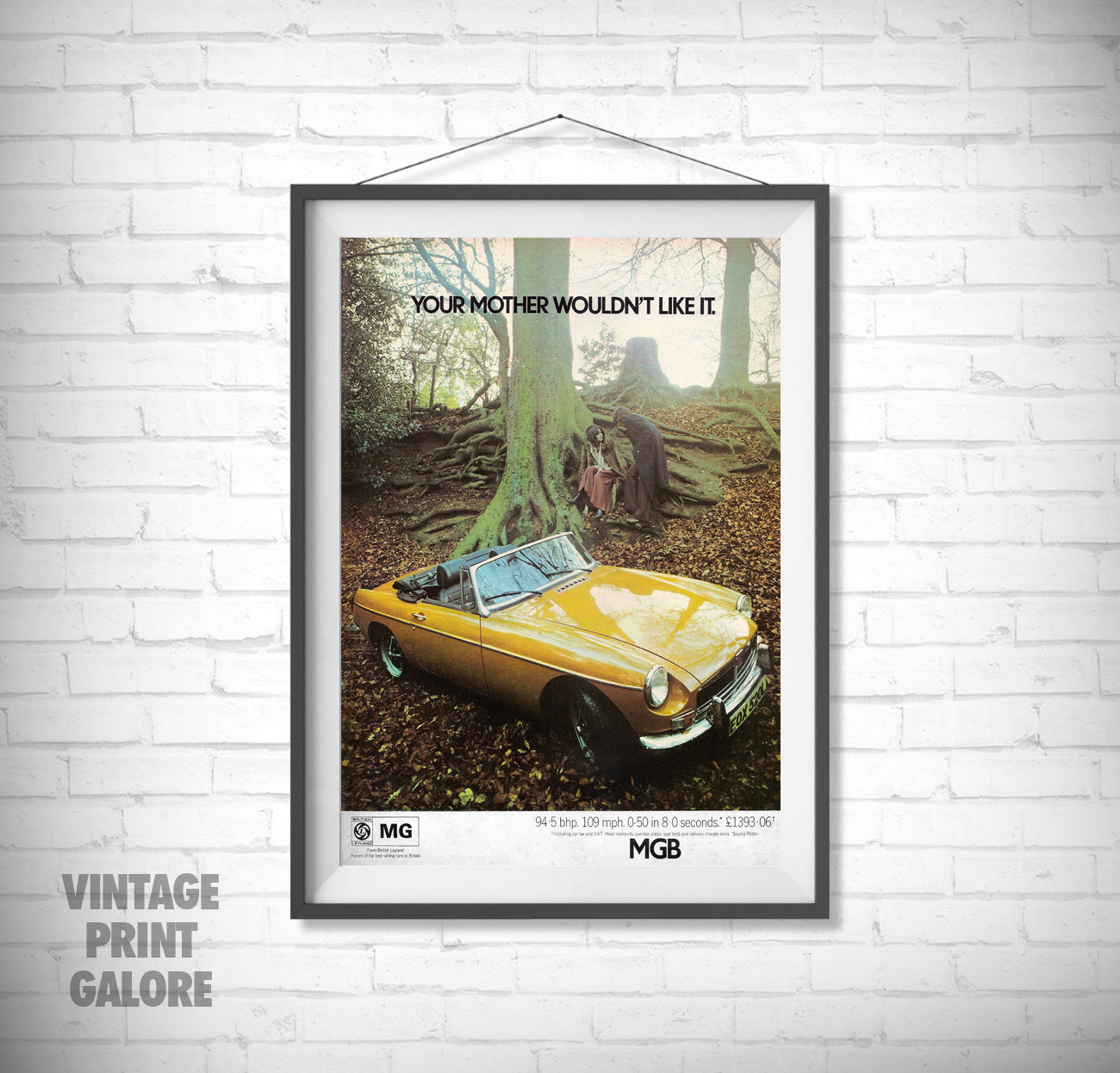 Vintage Style MG MGB Roadster Midget 1960's Advertisment Poster Print.