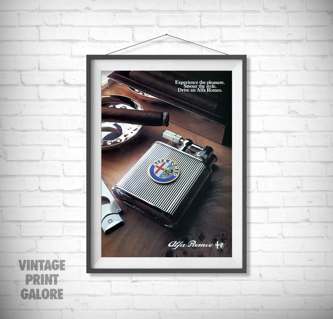 Vintage Style Alfa Romeo Advertisment Poster Print.