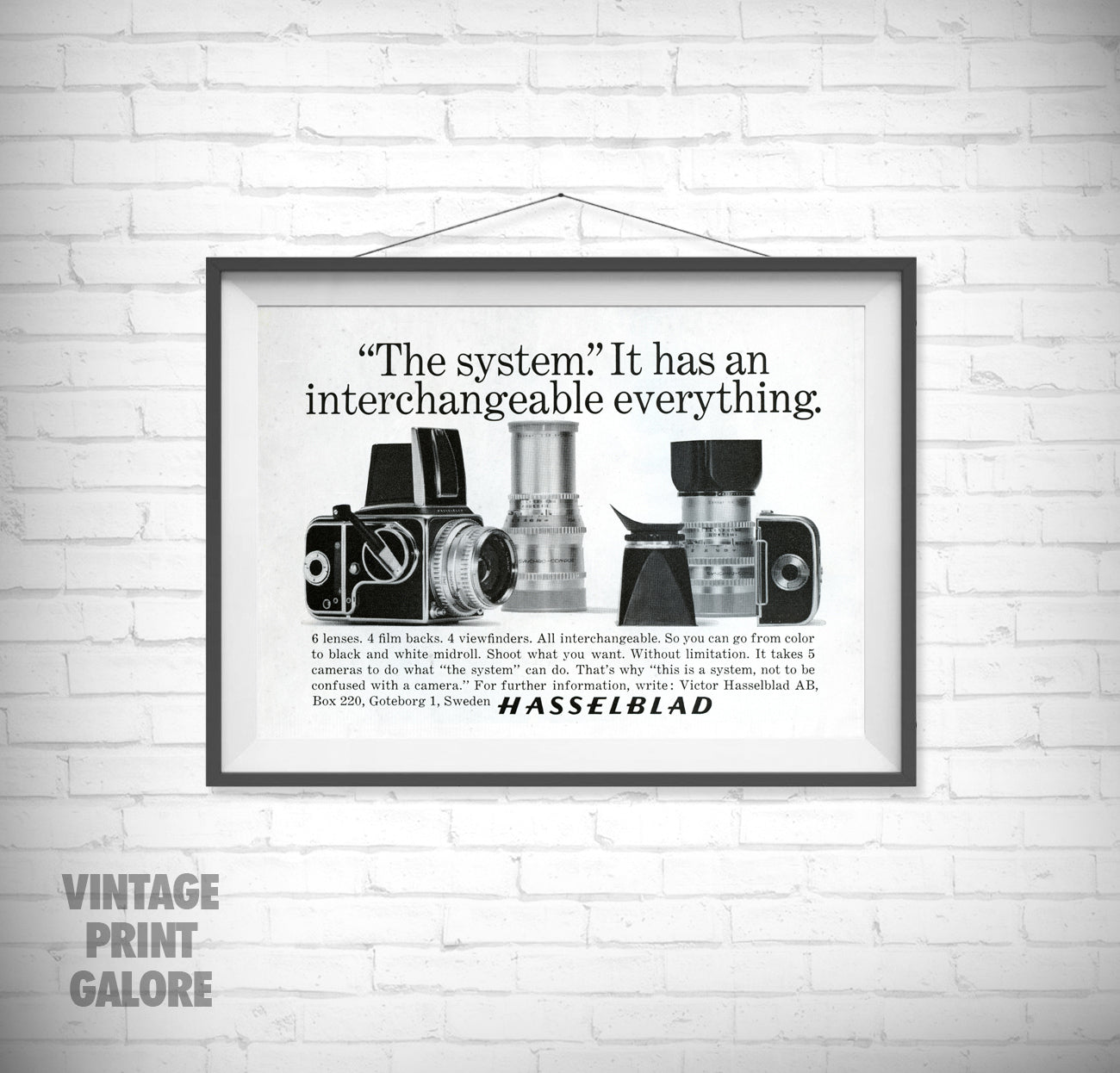 Vintage Style Hasselblad Camera Film Advertisment Poster Print.