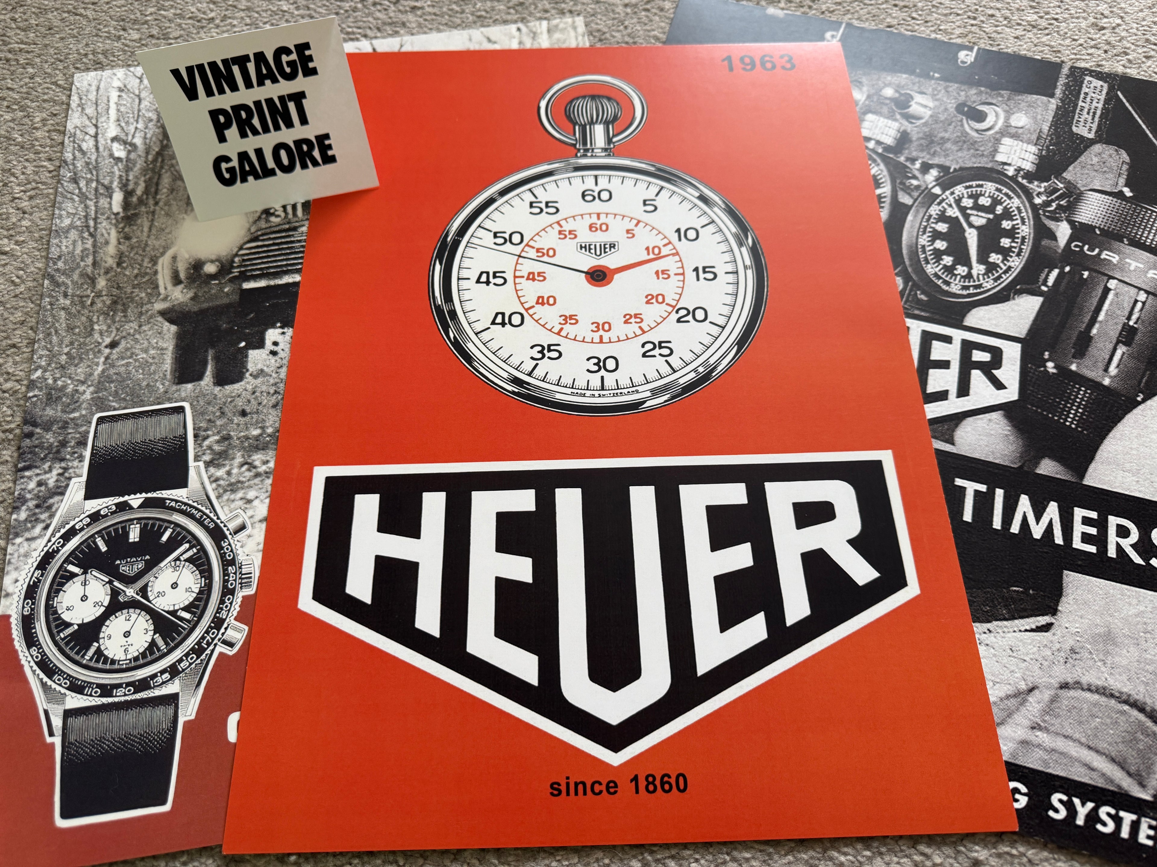 Vintage Style Tag Heuer Racing Luxury Watch Advertisment Print.