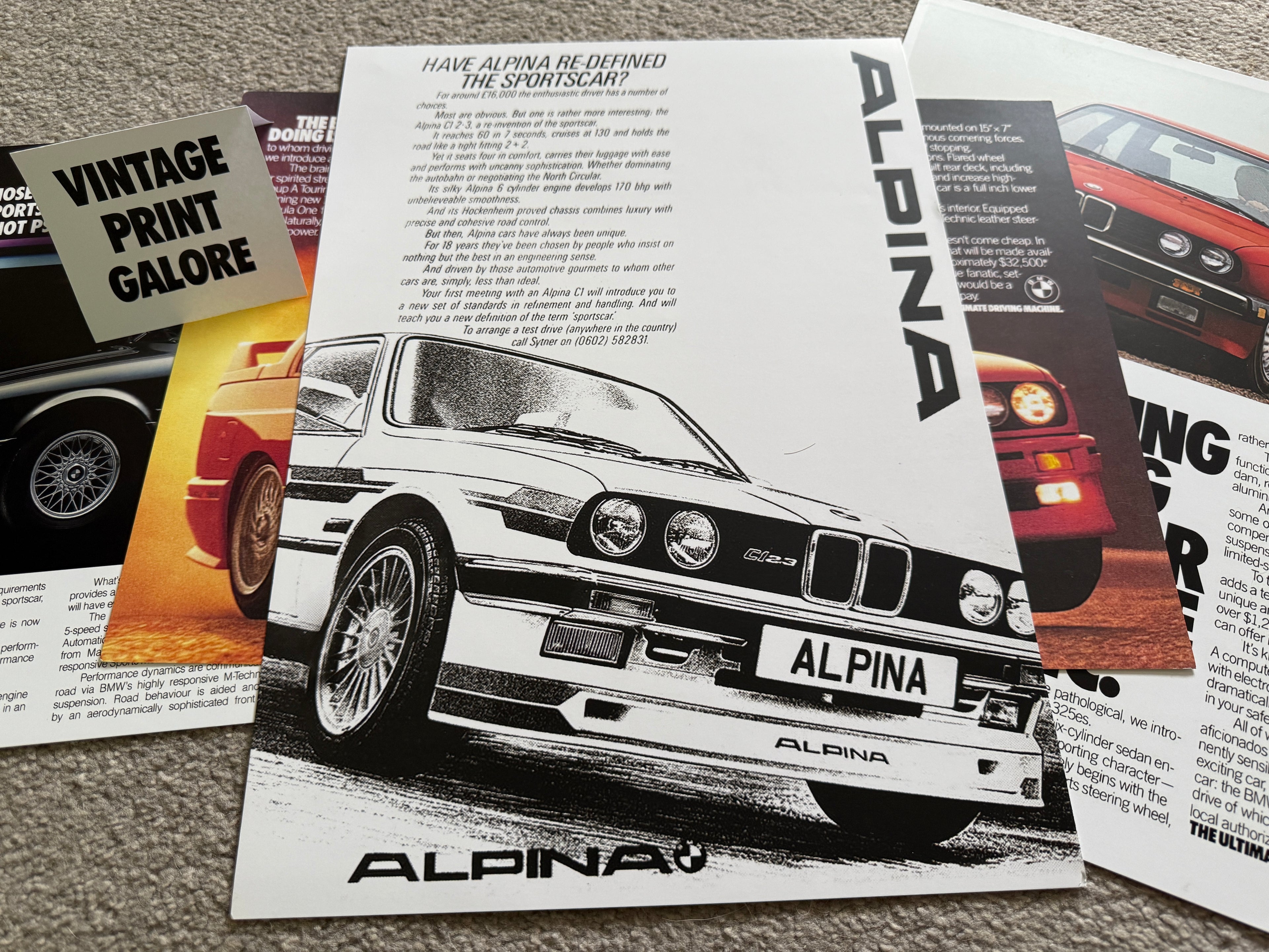 Vintage Style BMW M3i Alpina Sport Advertisment Poster Print.