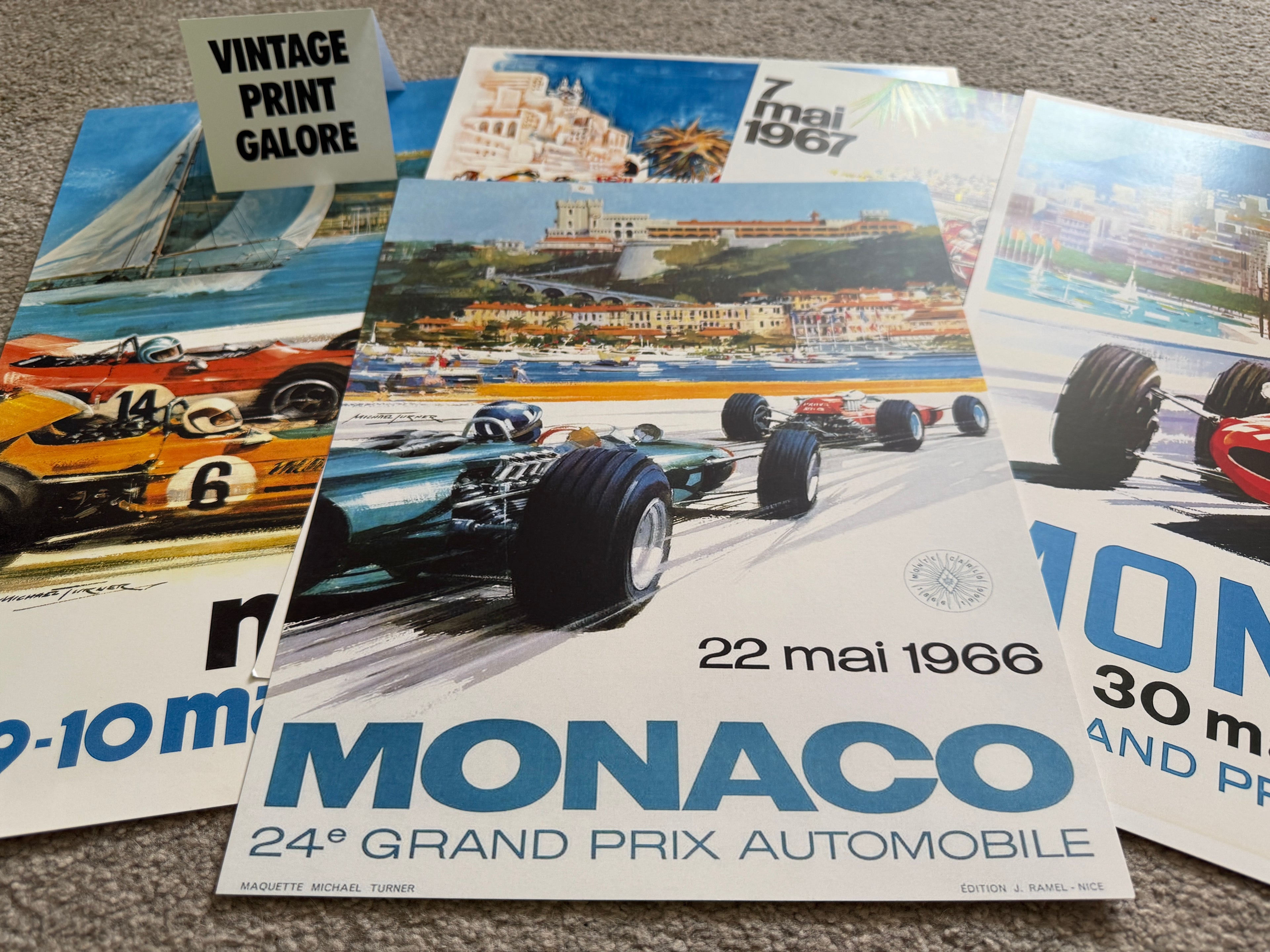 Vintage Style 1966 Monaco Grand Prix Racing Team Advertisment Poster Print.