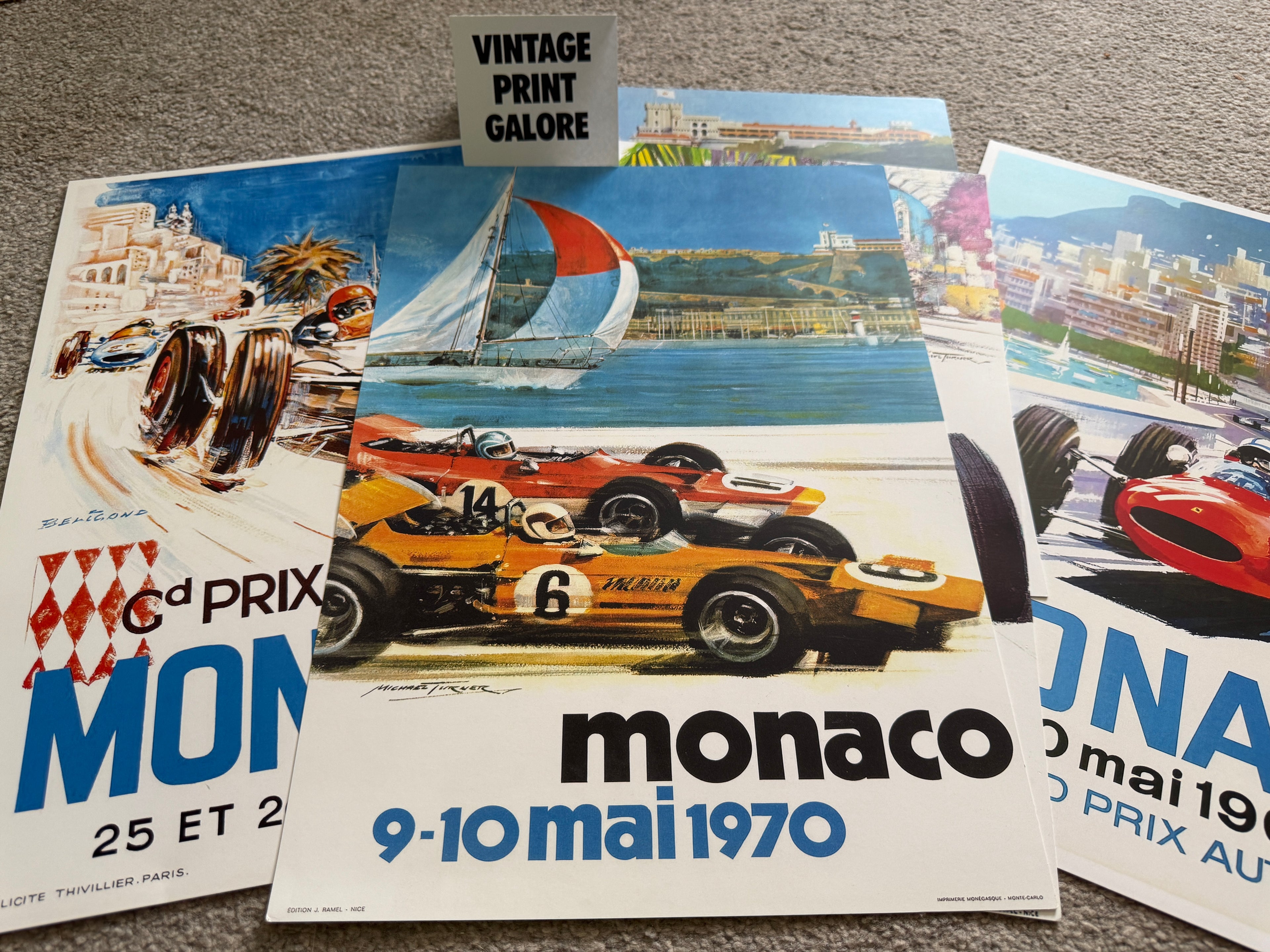 Vintage Style 1970 Monaco Grand Prix Racing Team Advertisment Poster Print.