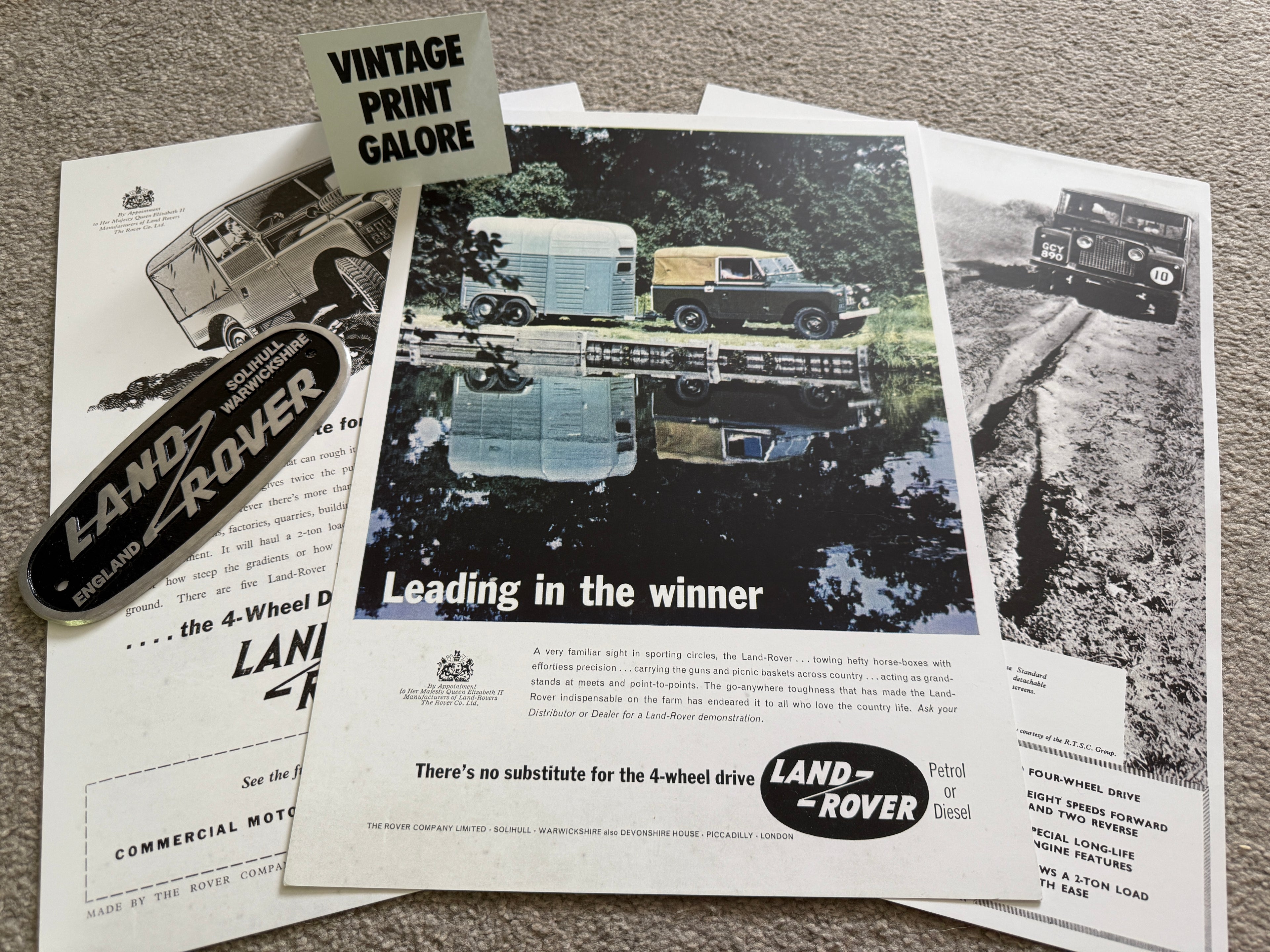 Vintage Style Land Rover Series I & II Classic 4X4 1950's Advertisment Poster Print.