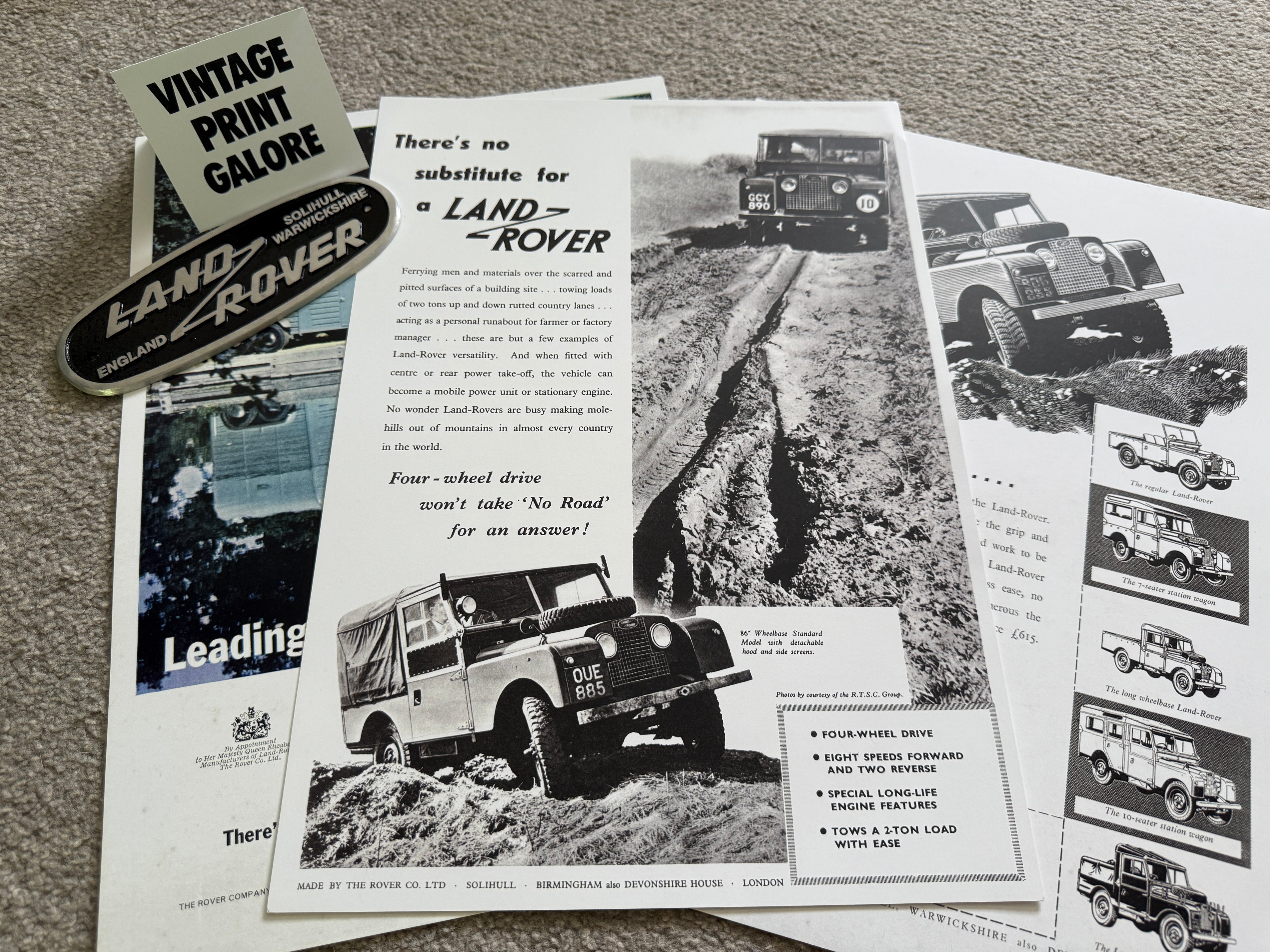 Vintage Style Land Rover Series Classic 4X4 1950's Advertisment Poster Print.