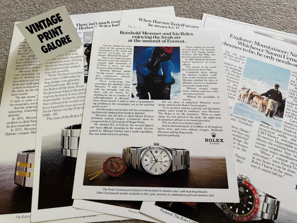 Vintage Style Tag Rolex Datejust 1982 Luxury Watch Advertisment Print.