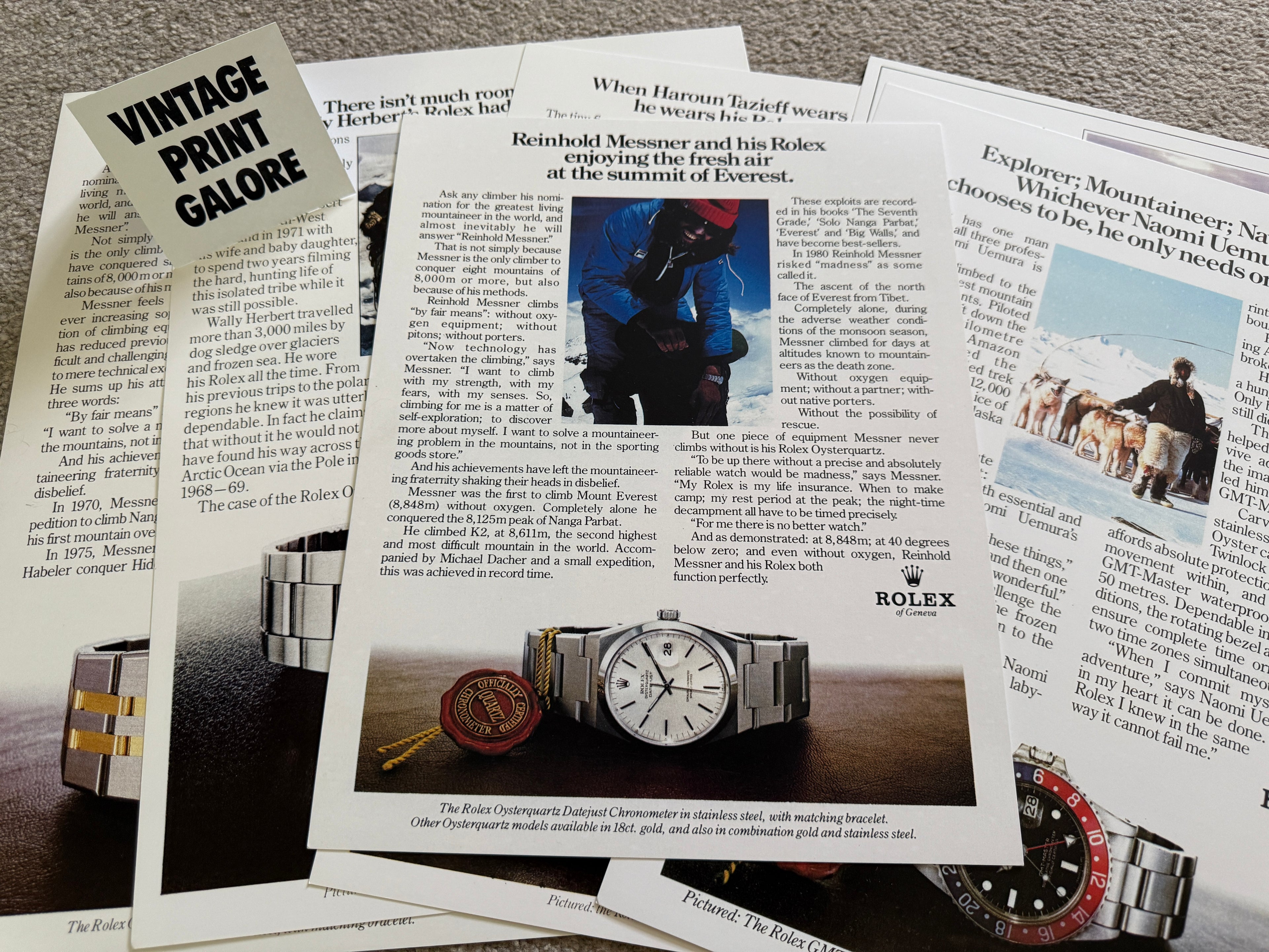 Vintage Style Tag Rolex Datejust 1982 Luxury Watch Advertisment Print.