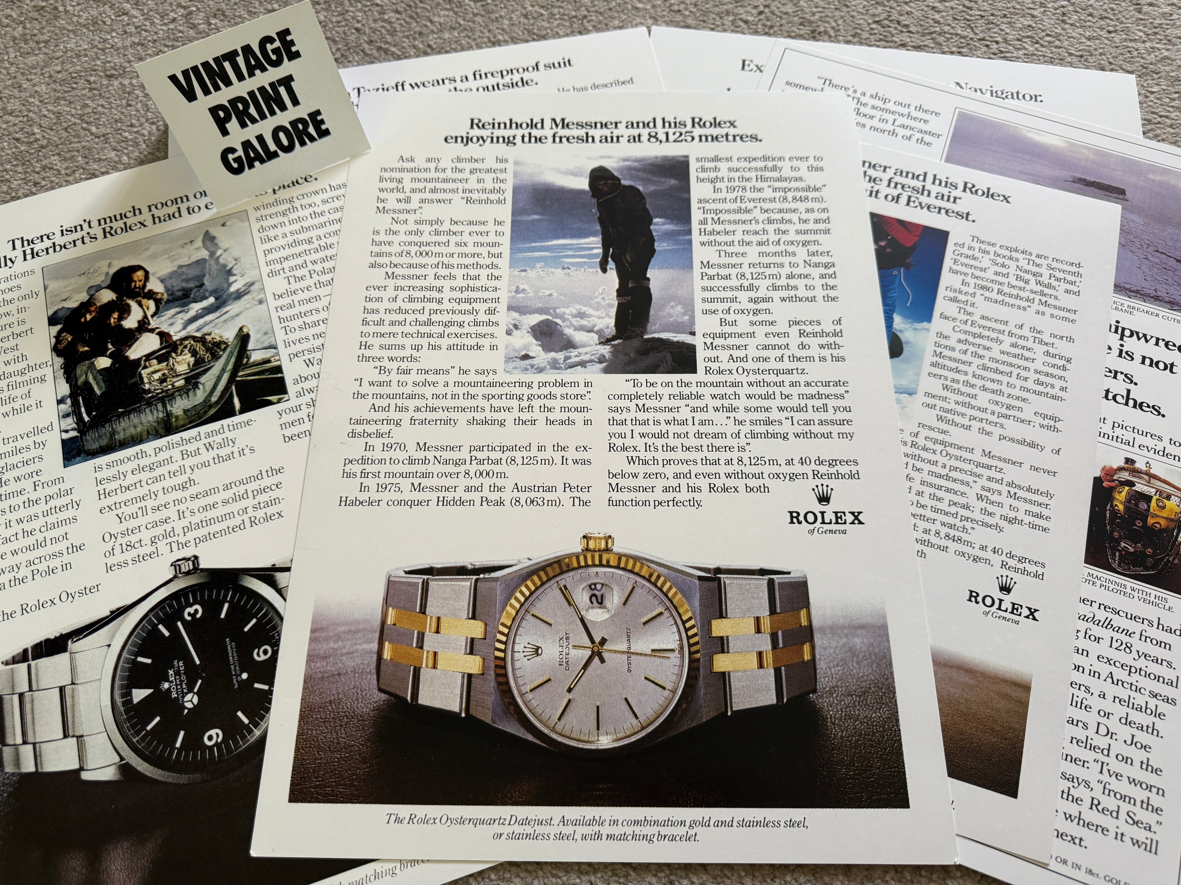 Vintage Style Tag Rolex Datejust 1981 Luxury Watch Advertisment Print.