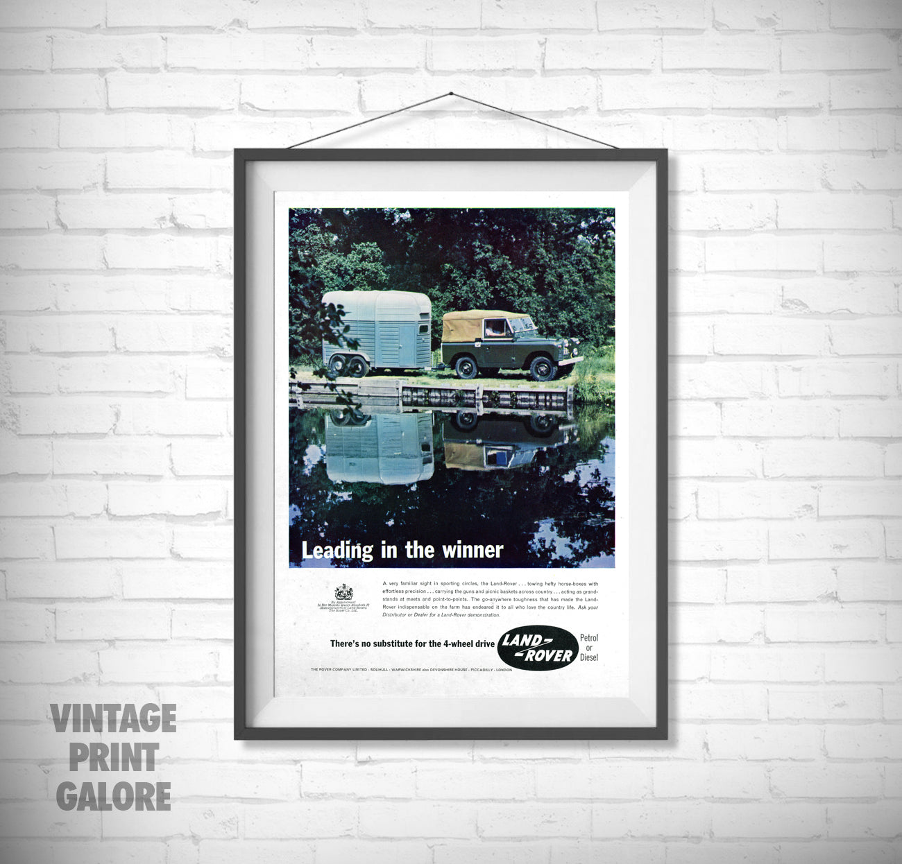 Vintage Style Land Rover Series I & II Classic 4X4 1950's Advertisment Poster Print.
