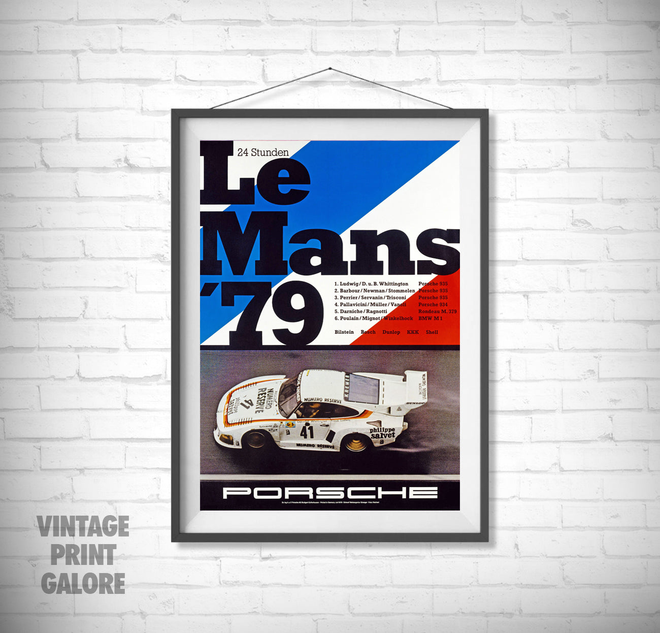 Vintage Style 1979 24Hr Du Le Mans Racing Advertisment Poster Print.