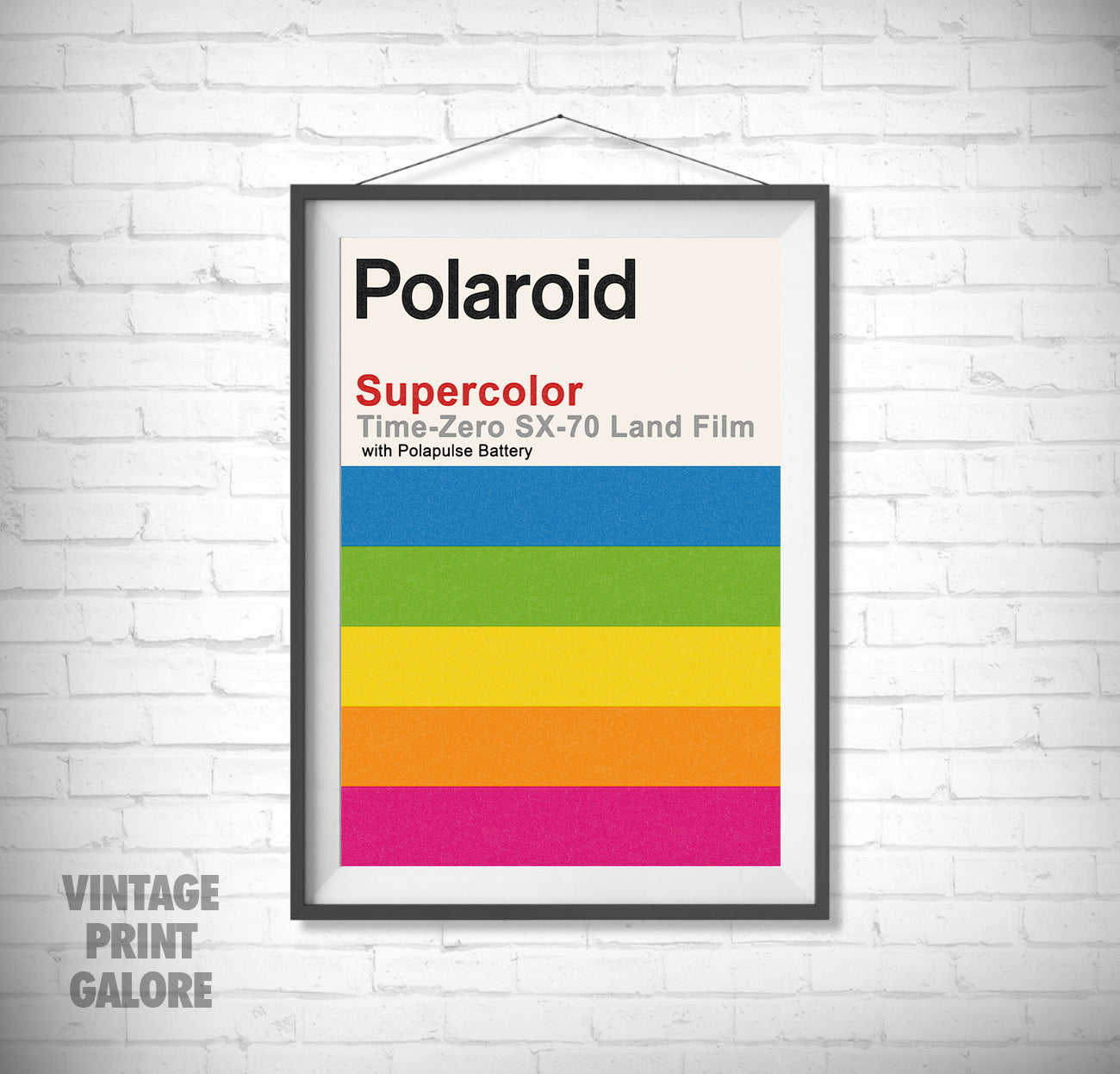 Vintage Style Polaroid Supercolor Camera Film Advertisment Poster Print.