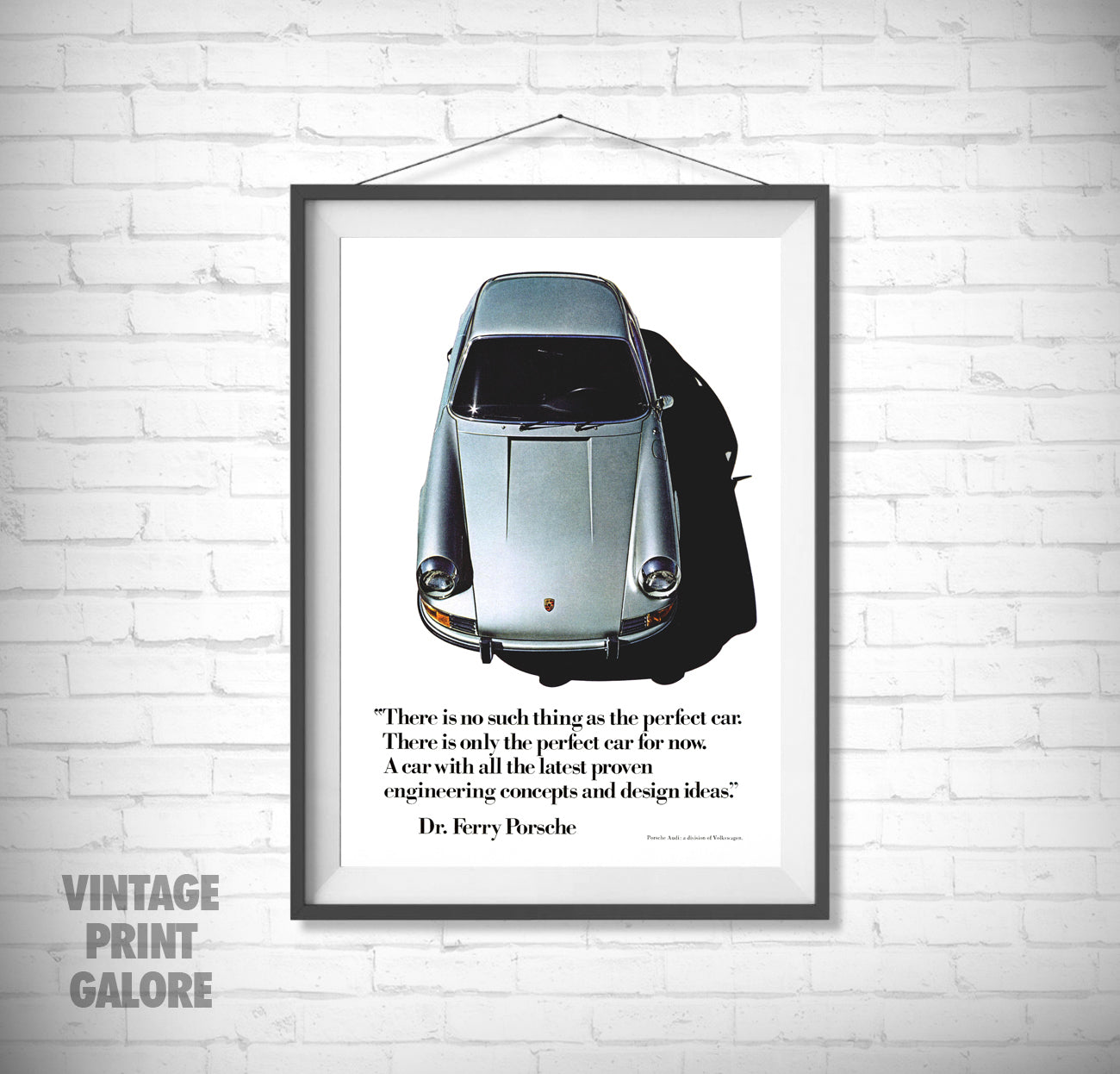Vintage Style Porsche 911 912 Classic Car Quote Advertisment Poster Print.
