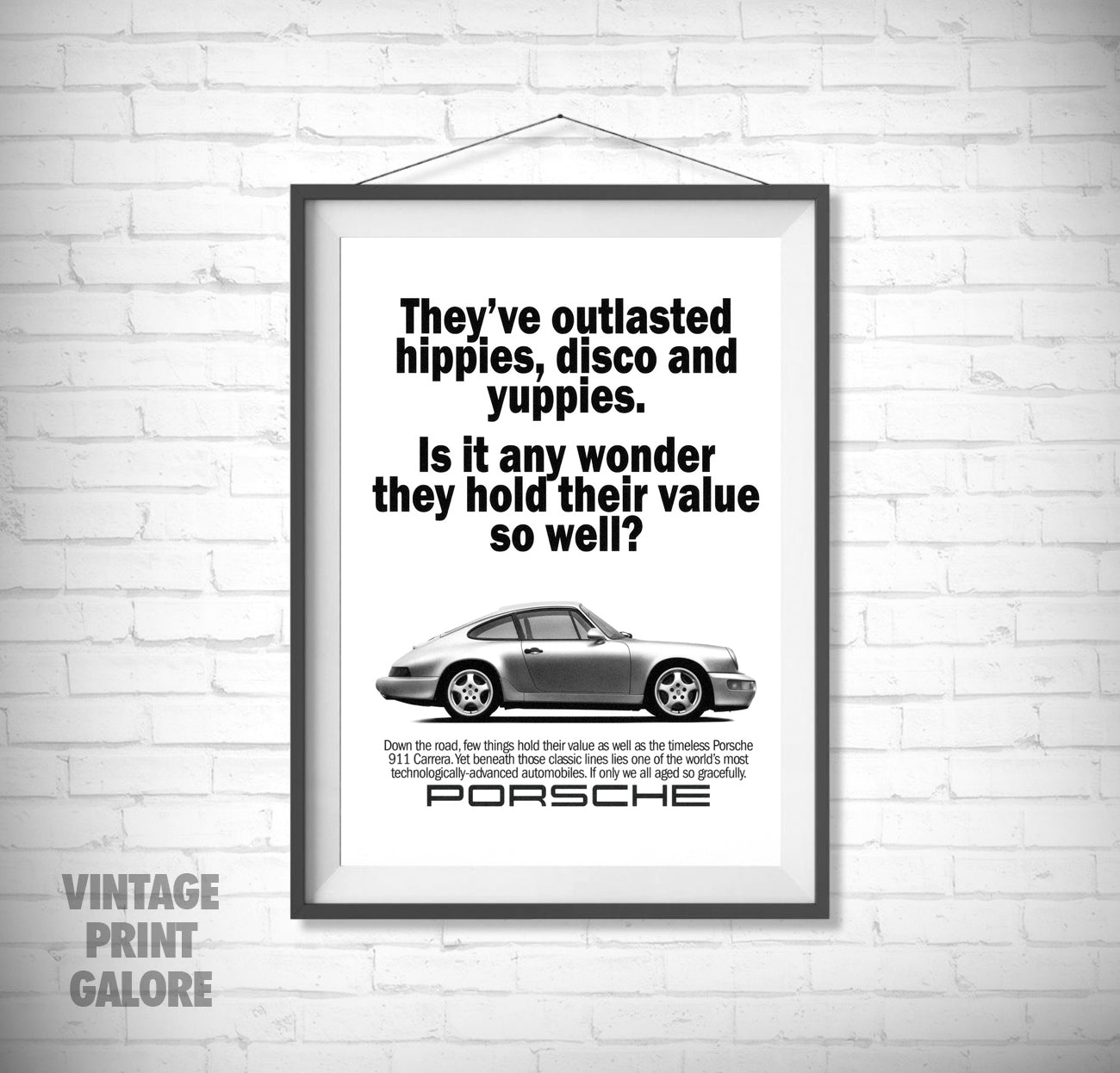 Vintage Style Porsche 911 Classic Car Advertisment Poster Print.