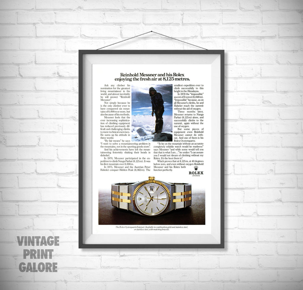 Vintage Style Tag Rolex Datejust 1981 Luxury Watch Advertisment Print.