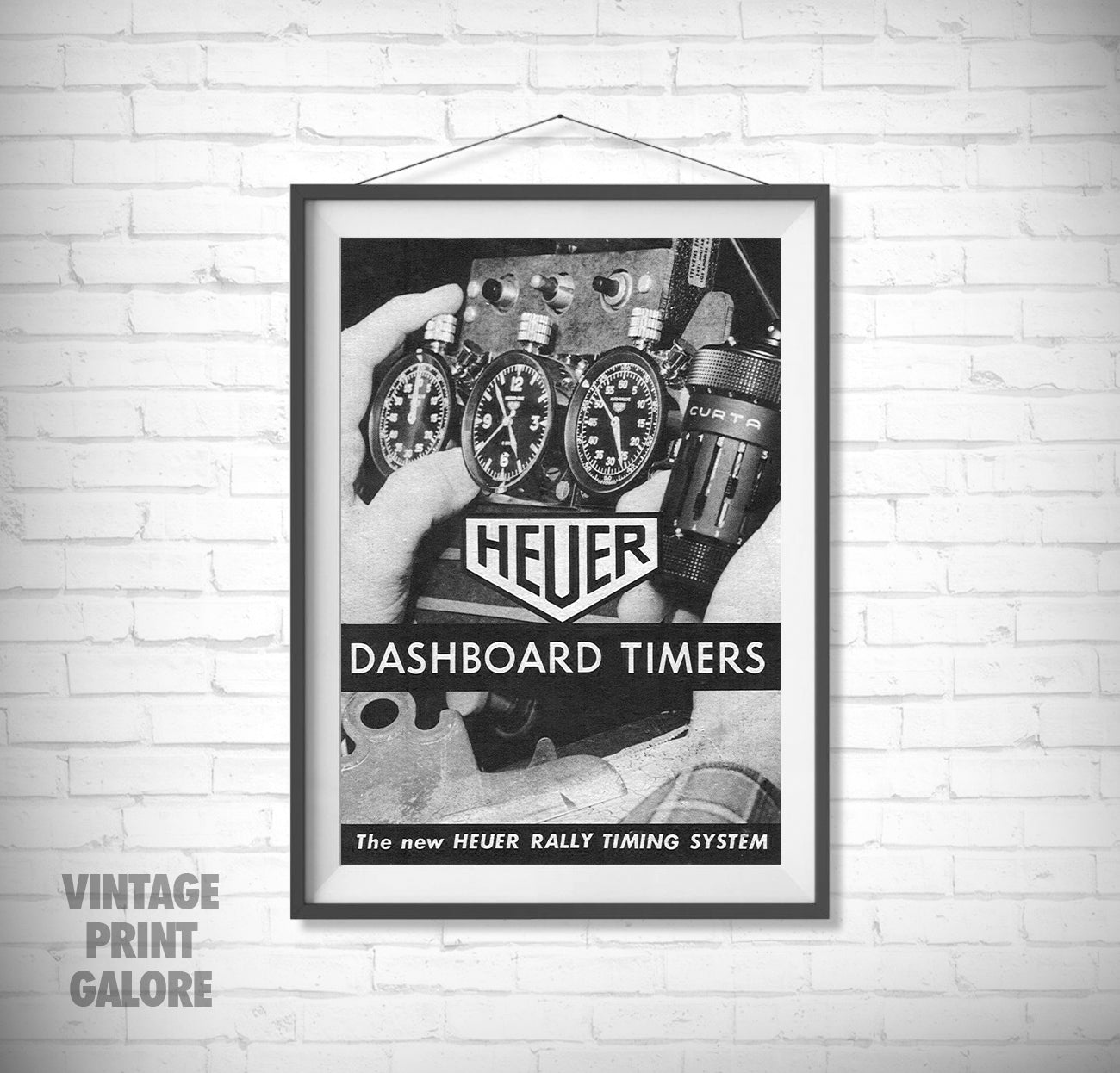 Vintage Style Tag Heuer Racing Timer Luxury Watch Advertisment Print.